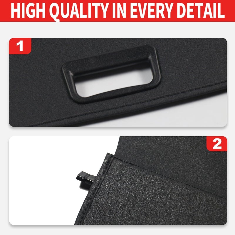 Marretoo Cargo Cove for VW Volkswagen Tiguan 2018-2024 for VW Volkswagen Tiguan Accessories Behind 2nd Row Seats Retractable Factory Style SUV Trunk Security Shade Trunk Cover No Gap - Image 3